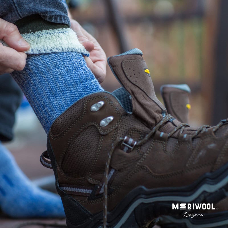 MERIWOOL Merino Wool Hiking Socks for Men and Women â€“ 3 Pairs Midweight Cushioned â€“ Warm n Breathable (Large, Lilac) - Image 4